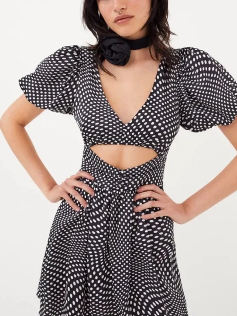 Nwt For Love And Lemons Anya Puff Sleeve Mini Dress S